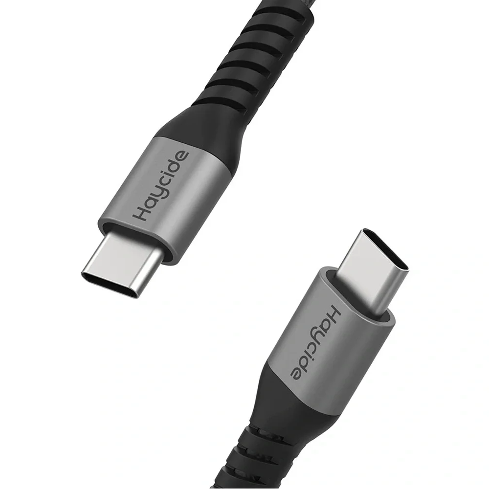 USB-C To USB-C Cable Haycide 100W Nylon Braided 5ft Fast Charging Data Cable New